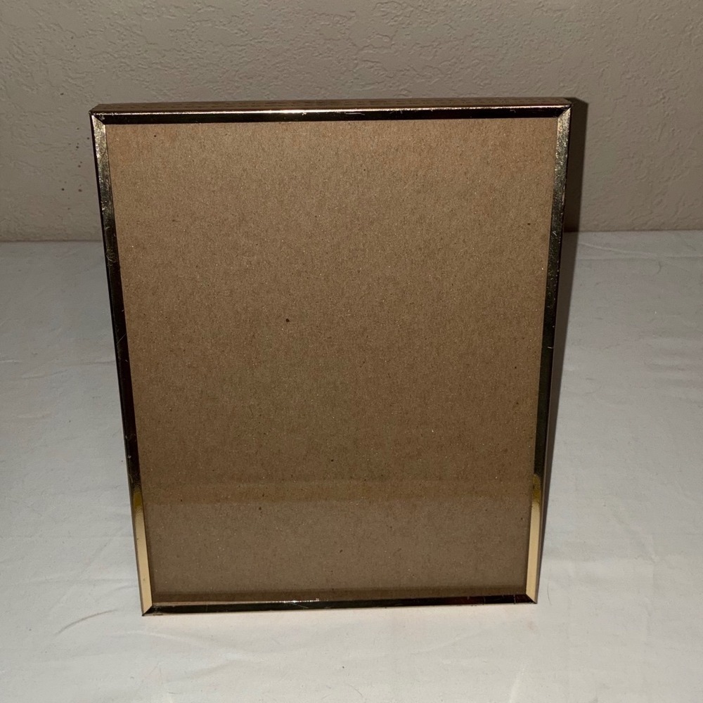 Vintage Gold Tone Metal Picture Frame 8x10 Glass Easel Back MCM Decor